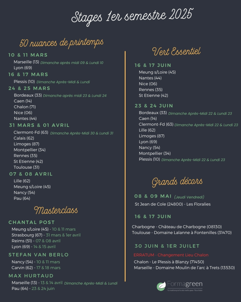 Calendrier 1er sem 2025